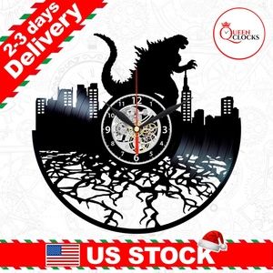 Godzilla Vinyl Clock Art Wall Decor Christmas Gift